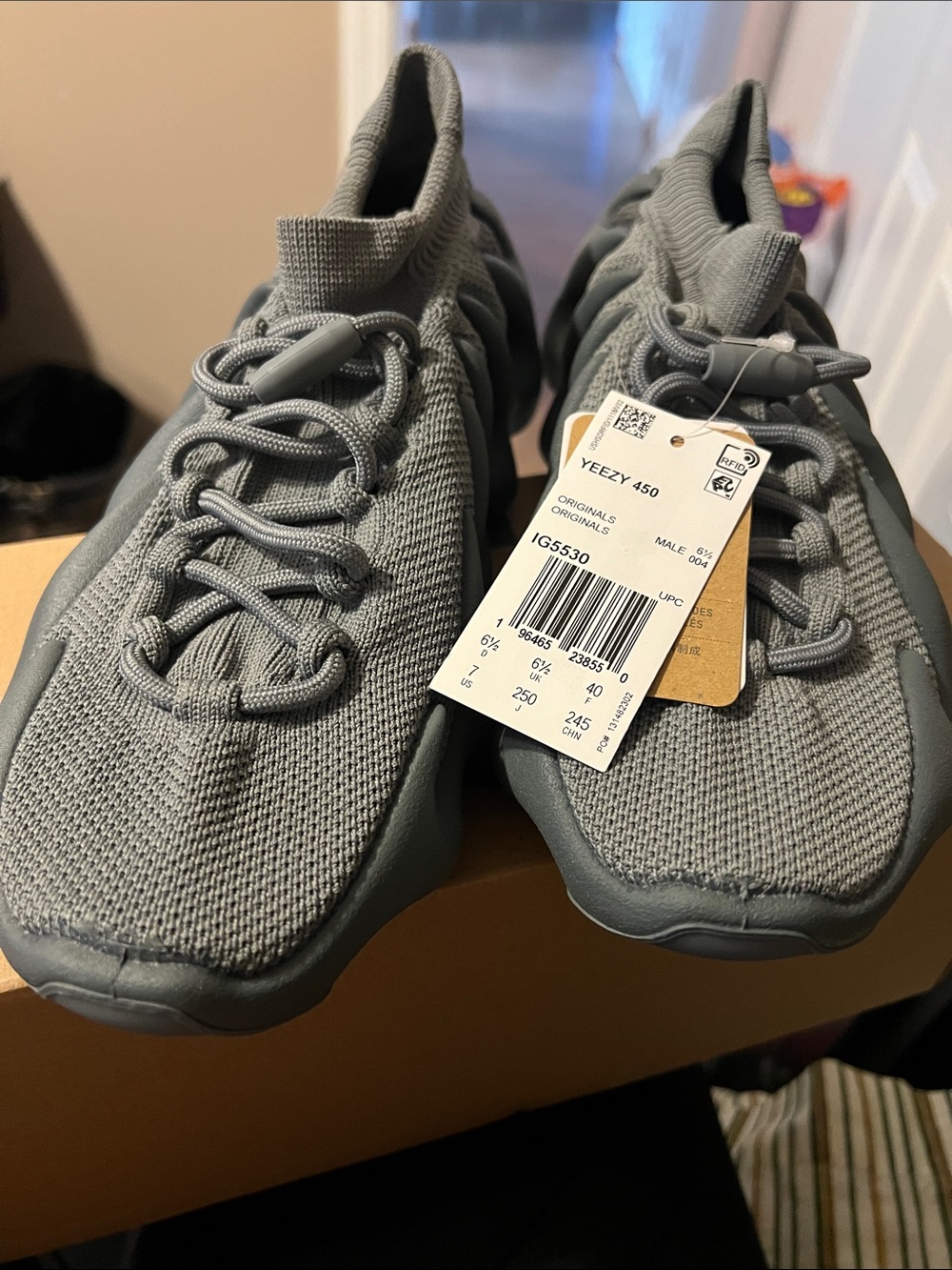Yeezy 450 Grey Knit Sneakers